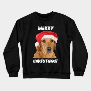 MERRY CHRISTMAS DOG WITH CHRISTMAS HAT Crewneck Sweatshirt